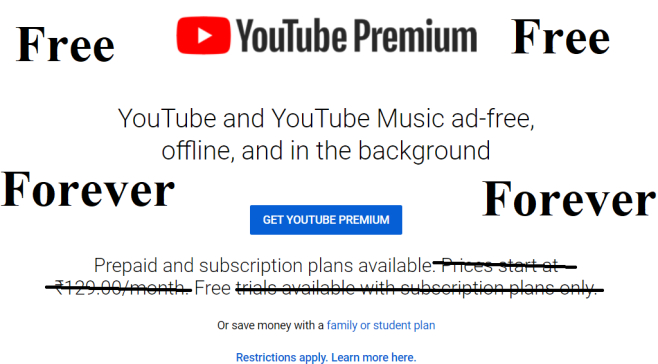 How to get YouTube Premium for free
