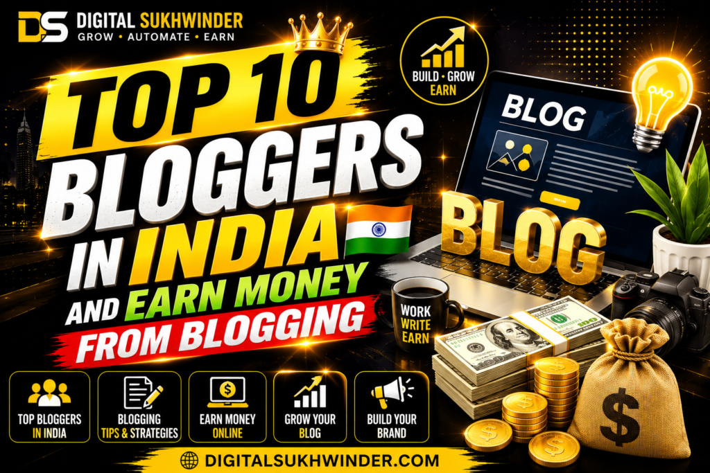Top 10 Bloggers in India and Earn Money from Blogging